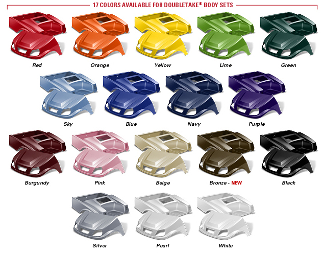 17 Colors Available for Doubletake® Body Sets
