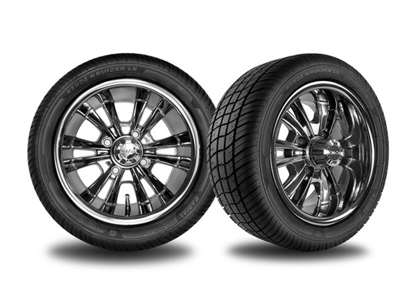 12" Hela Wheel in Black Chrome Finish with Kruizer Tire